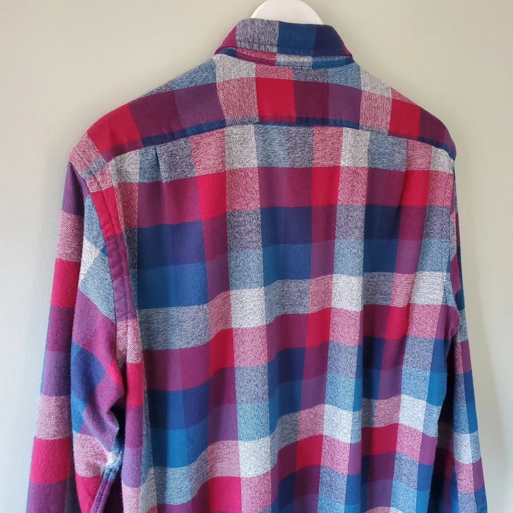 J. Crew M Ivy League Preppy Country Plaid Flannel Slim Fit Button Down Shirt